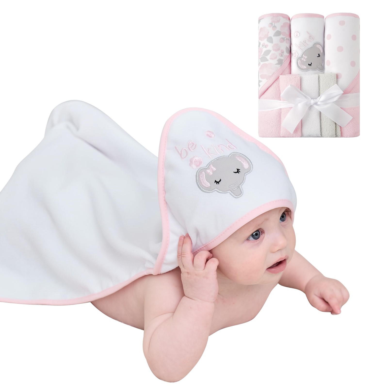 Viviland Baby Towels and Baby Wash Cloths Set Hooded Baby Towels Baby Wipes