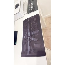 Gaming Mouse Pad - Extended Desk Mat, Non-Slip, Tactical AR-15 Rifle 23.6"x11.5