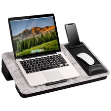 LapGear - Elevation Pro Lap Desk Fits up to 17" Laptop - White Marble