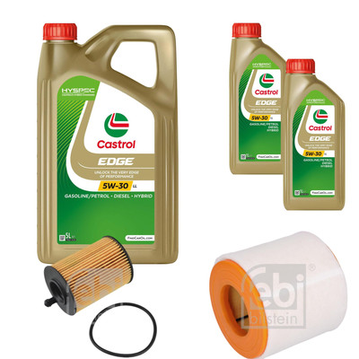 FEBI Inspektionspaket 7L Castrol EDGE Titanium FST 5W-30 LL für Audi A6 Avant