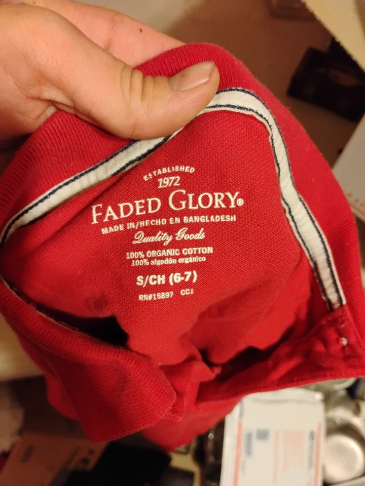 Camisa Old Glory roja de algodón S para niños Foto 3 de 3