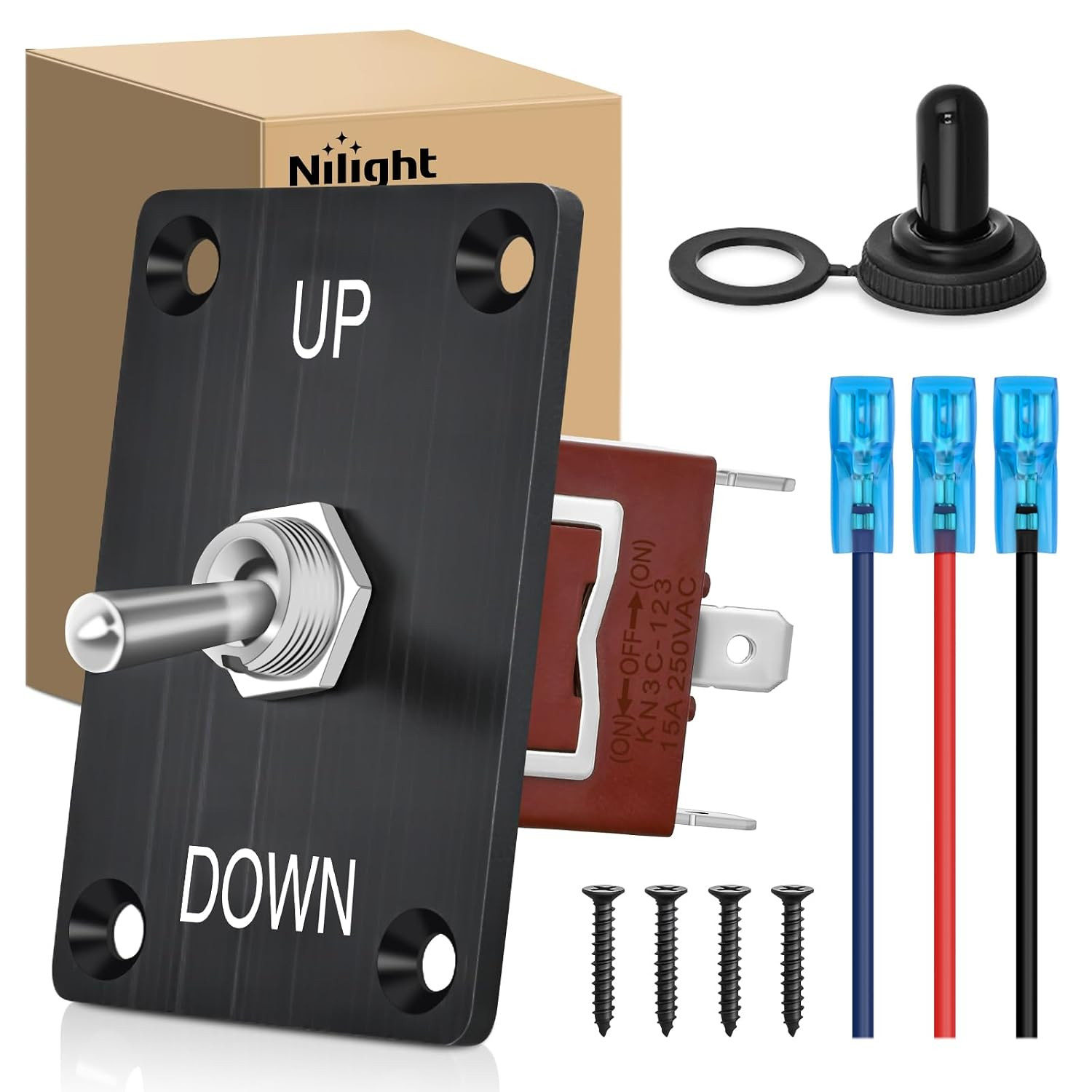 up down Reverse Polarity Toggle Switch 12V 30A Momentary 3Pin SPDT