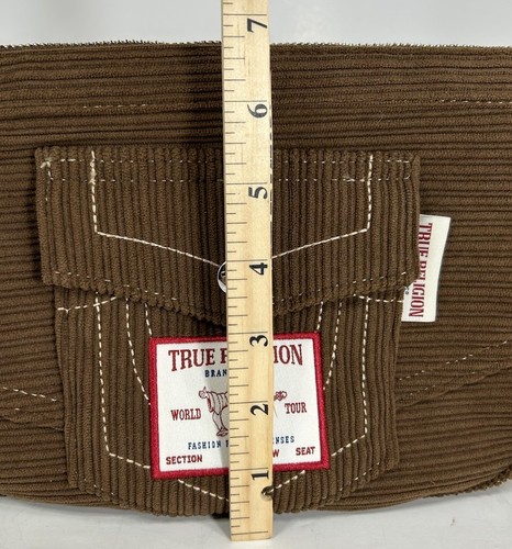 True Religion Hobo Denim Bag Brown/Beige W Logo Adjustable Shoulder Strap NWT - Picture 17 of 19