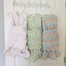 Halo Baby Sleep Sack Swaddle Newborn 0-3 Months Lot of 3 Fleece 1 Snap 2 Zipper