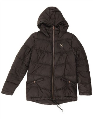 Puma wattierte Damenjacke mit Kapuze UK 12 Medium schwarz Polyester AN06