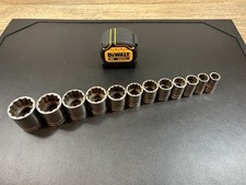 Snap-on Tools Usa 12pc 12 Drive Sae 12 Pt Shallow Chrome Socket Lot Sw Series