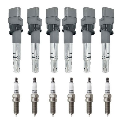 Eldor 6 Ignition Coils Denso U-Groove Spark Plugs Kit for VW CC Touareg 3.6L V6
