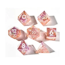 Dispel Resin Polyhedral Set Poly Set - Chiffon Petals (7) New