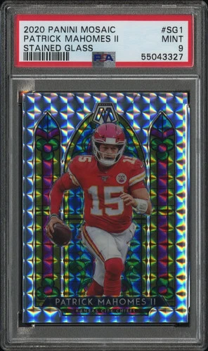 Patrick Mahomes II 2020 Panini Mosaic Stained Glass PSA 9 Mint Chiefs