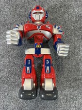 Hap-P-Kid Toy Robot Action Figure Red Vintage Collectible Sound Walking 7"