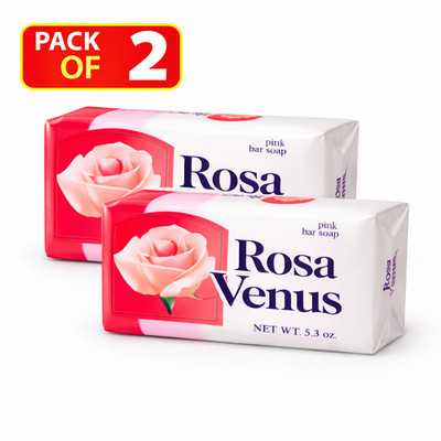Rosa Venus Pink Bar Soap 2 Pack Soft Skin Moisturizing Daily Clean Beauty Soap