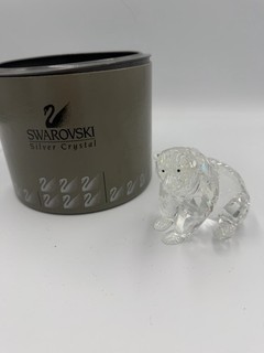 Swarovski 261925 Retired Crystal Figurine Grizzly Bear With Original Box