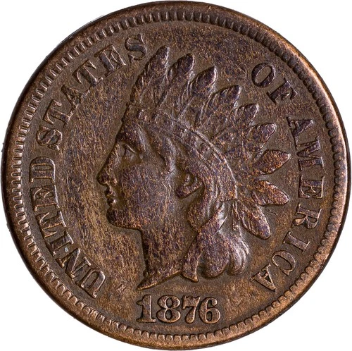 1876 US Indian Head Cent - Very Fine Condition