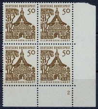 Bund Nr. 458 FN postfrisch Eckrandviererblock Ecke 4 mit Formnummer 2 274