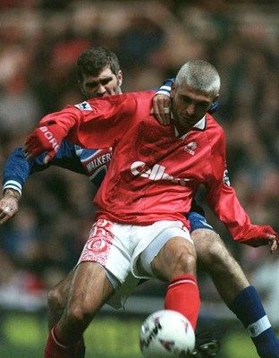 Fabrizio Ravanelli of Middlesbrough and Ian Marshall of Leicester - Old Photo