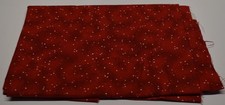 1 yd COTTON FABRIC mottled swirl red white dots KAREN JARRAR marcus brothers