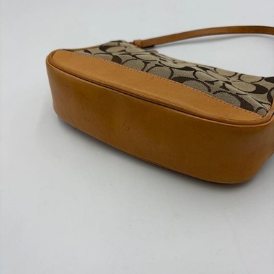 Coach Signature Demi mini Pouch Hand Bag Canvas Leather Beige 6094