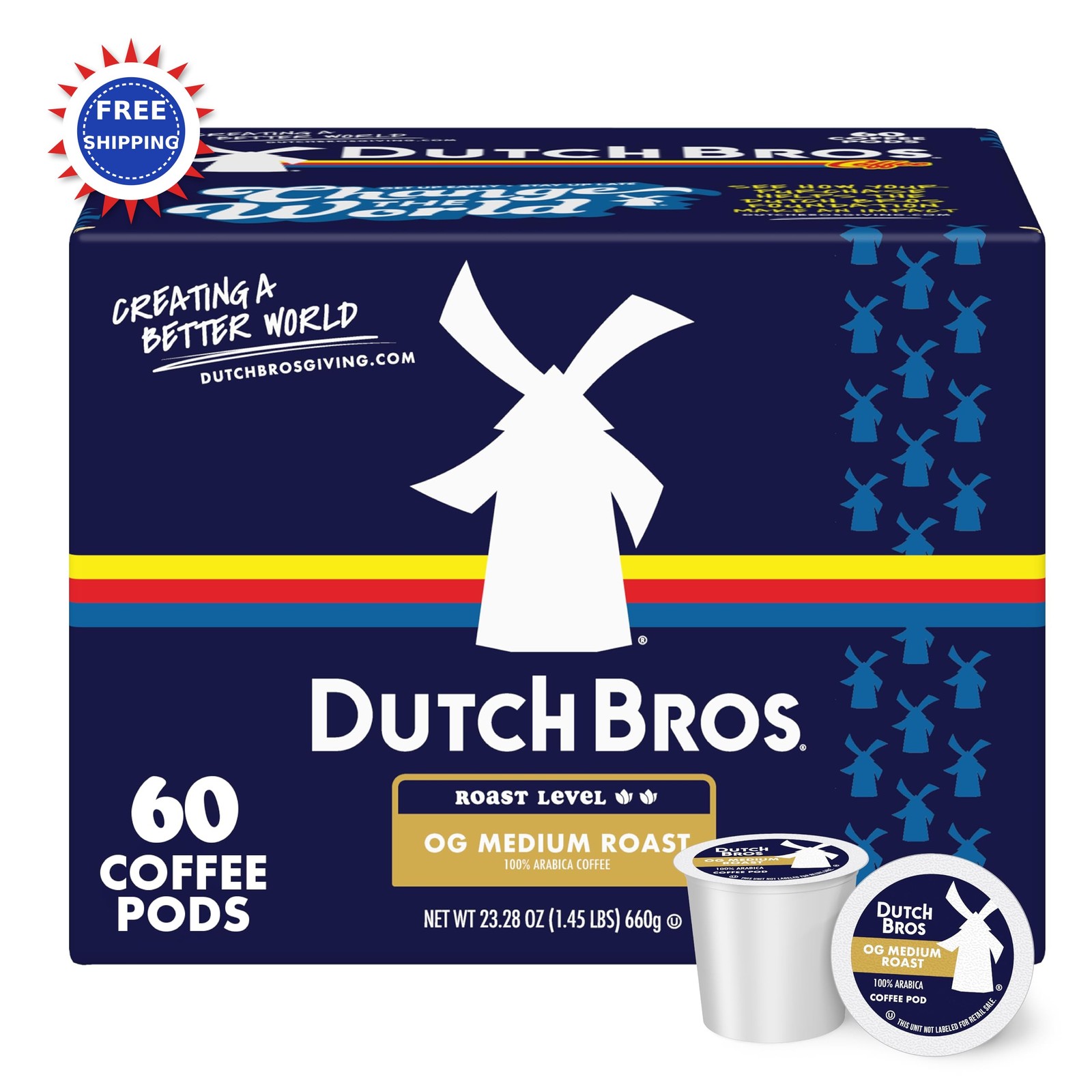 Dutch Bros OG Medium Roast Coffee Pods 60 Count Single Serve