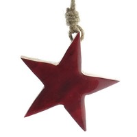 WeihnachtsanhäNger Massivo Stern Rot & Natur Ø 10 Cm - Holz