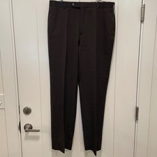 Brooks Brothers 1818 Madison Wool Dress Pants Dark Brown Flat Front 38x32
