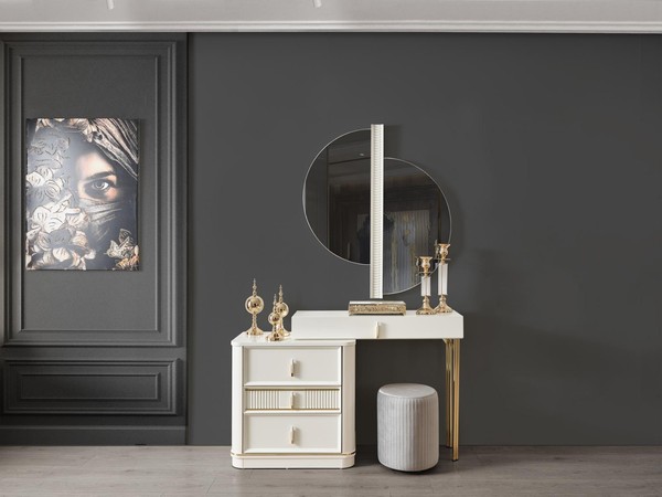 Schlafzimmer Weiß Schminktisch Holz Elegante MöBel Konsolen Schminktische-image