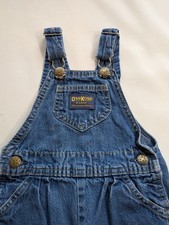 Vintage Oshkosh B' Gosh Denim Overalls 24 Months Jean Bibs 80's 90's USA Made