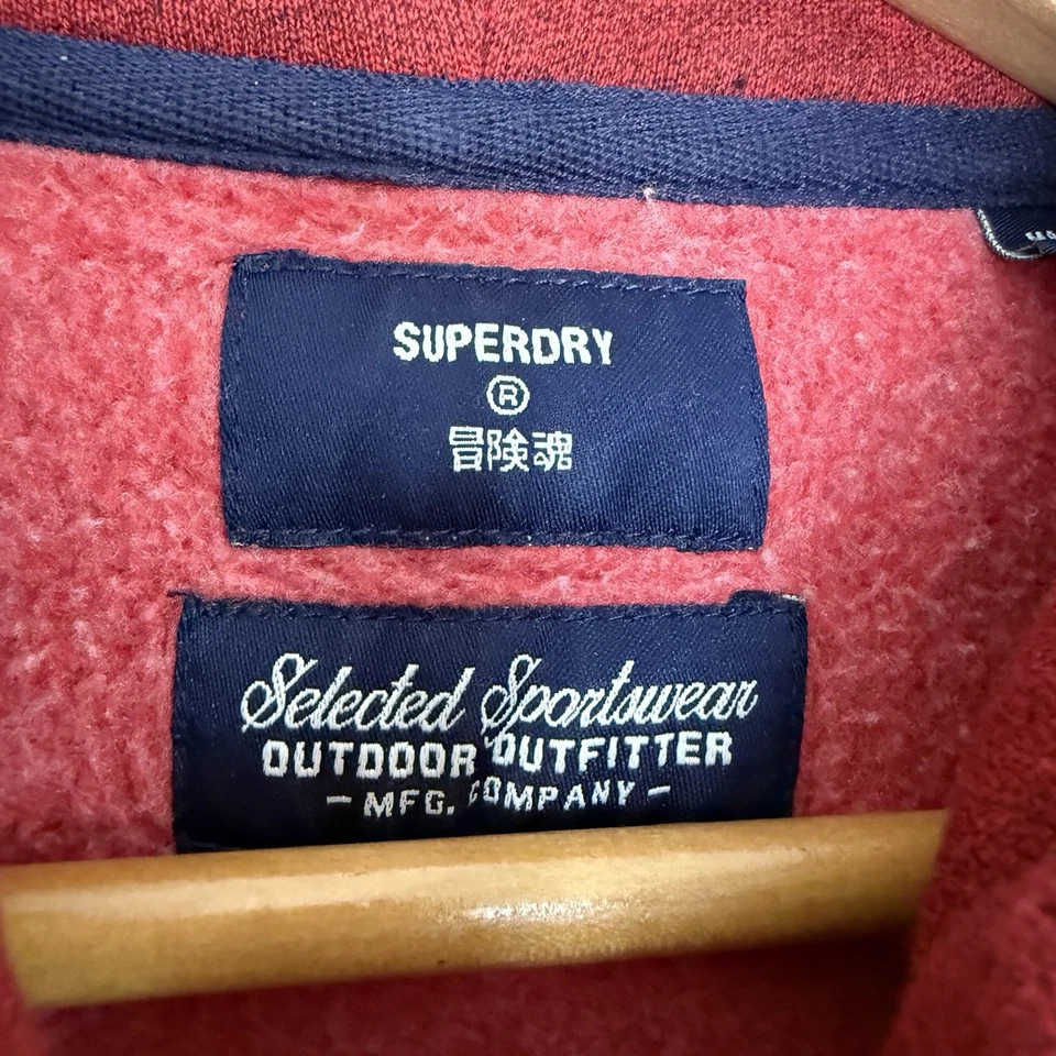 SUPERDRY Core Logo Excelente Exterior Peso Pesado Sudadera con Capucha Para Hombre M Algodón Pullover Foto 3 de 4