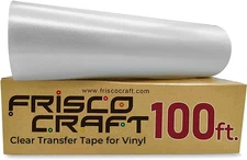 Frisco Craft C-370 Clear Transfer Tape for Vinyl 12" X 100 Feet Clear Lay Flat |