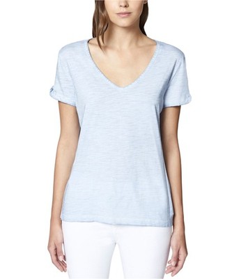 Sanctuary Clothing Womens Twist Sleeve Basic T-Shirt, mrngblue, XS