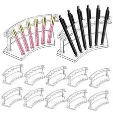 24 Pcs Plastic Pen Holder 6 Slots Pen Display Stand Eyebrow Pen Stand Clear