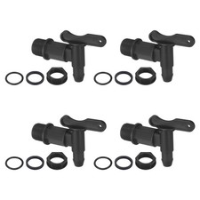Spigot Faucet Drum Faucet with Fixing Nut, 3/4" NPT, Black 4 Pcs