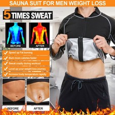 Sauna Suit for Men Weight Loss Sweat Suit Boxing Exercise Sweat Sauna Jacket