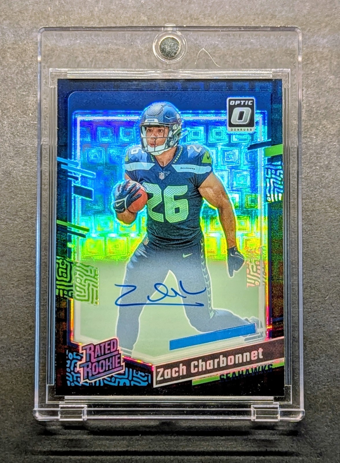 ZACH CHARBONNET Rookie Auto 2023 Optic Black Pandora Rated Rookie Holo SP /25 RC
