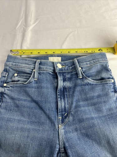 MOTHER Denim Blowing Kisses The Mid Rise Dazzler Crop Fray Jeans Women's Size 25 - Picture 6 of 13