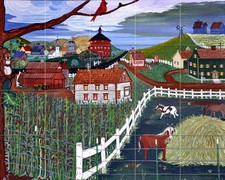 Art Farm Landscape Ceramic Mural Backsplash Bath Tile 2197