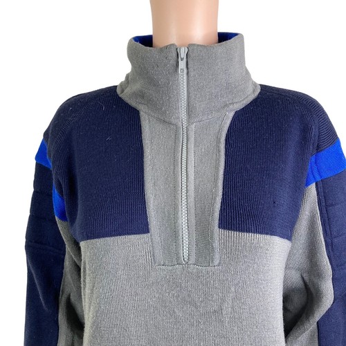 Vintage Obermeyer Sweater Men's Medium Wool Blend Black Gray Blue - Picture 6 of 11