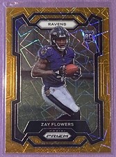 2023 Panini Prizm Zay Flowers RC Orange Lazer Baltimore Ravens Rookie #307