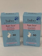 Babo Botanicals Baby Face Mineral Sunscreen Sticks 2 - SPF 50 .6oz Exp 4/2025
