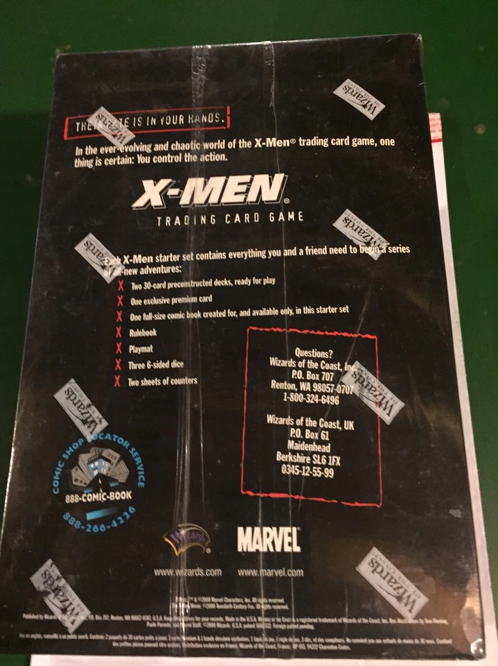 Woc X-men Año 2000, Juego de inicio de 2 jugadores con tarjeta especial y cómic, (6) en caja Foto 3 de 4