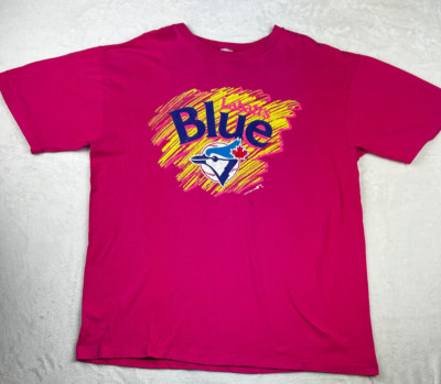 Vintage 1990 Labatt's Blue Beer Toronto Blue Jays Baseball T-Shirt pink Herren XL