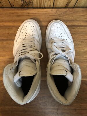 Nike Air Jordan 1 Retro White Perforated Size 12 Used 555088