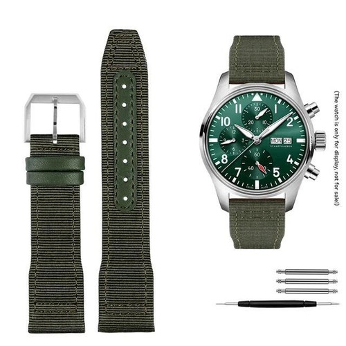 20mm 21mm 22mm Nylon Canvas Leather Watch Strap Band for IWC Pilot Portofino - Picture 22 of 36