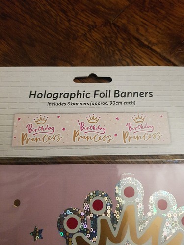 DISNEY PRINCESS Happy Birthday Pink Long Girls Party Decorations JOINTED BANNER - 第 3/3 張圖片