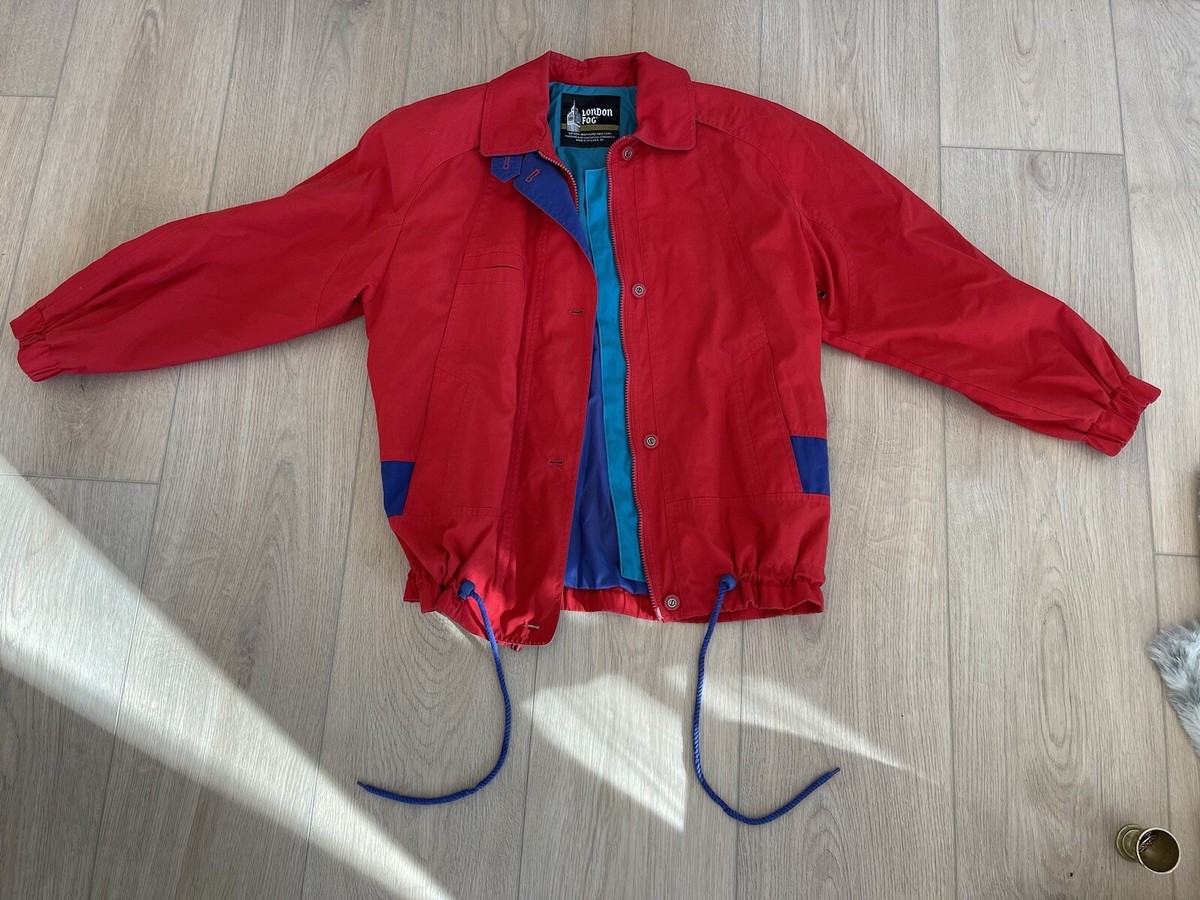 SALE* Vintage 80s London Fog Jacket Red Blue Purple Mens SALE* Vintage 80s London Fog Jacket Red Blue Purple Mens