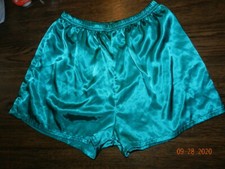 VTG unbranded Medium Lounge Pajama Shorts Teal Green Second Skin Silky