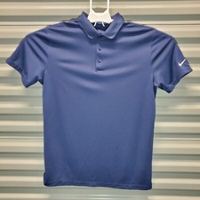NIKE Dri-fit Golf Players Shirt, Mens MEDIUM, Obsidian, Minimalist, Polo Style