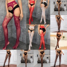 Women's Fishnet Thigh-High Stockings Tights Suspender Pantyhose Stocking Hosiery
