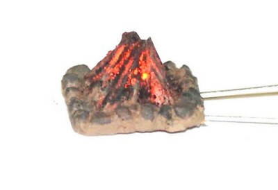 Working Camp Fire F239 UNBEMALT OO Scale Langley Models Kit 1/76 Lights Metal