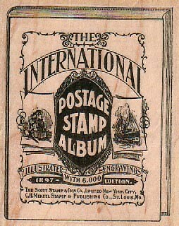 Postage Stamp Album 2 3/4 x 3 1/4" Rubber Stamp, Post Card Stamp, Media Mail