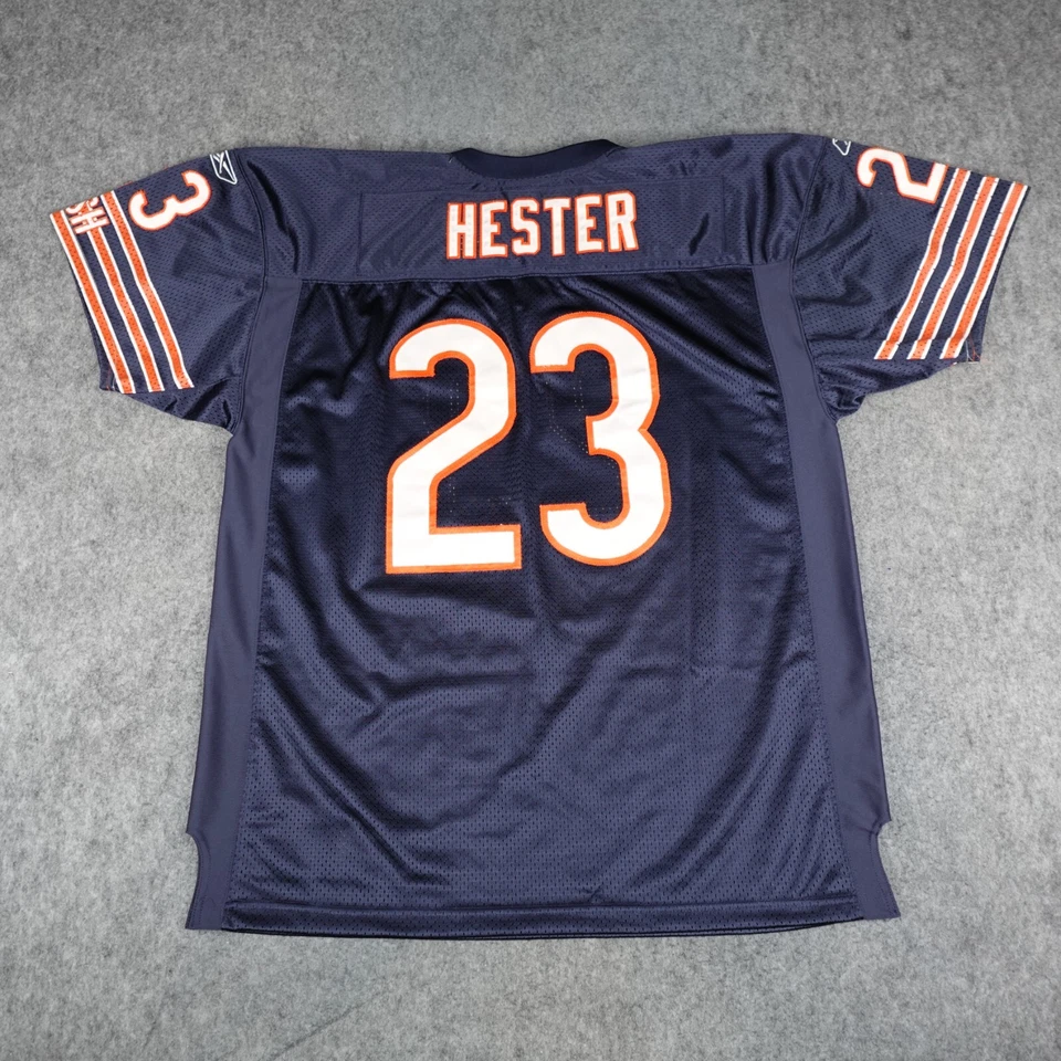 Camiseta vintage de los Chicago Bears para hombre 54 Reebok Devin Hester NFL auténtica cosida Foto 2 de 4
